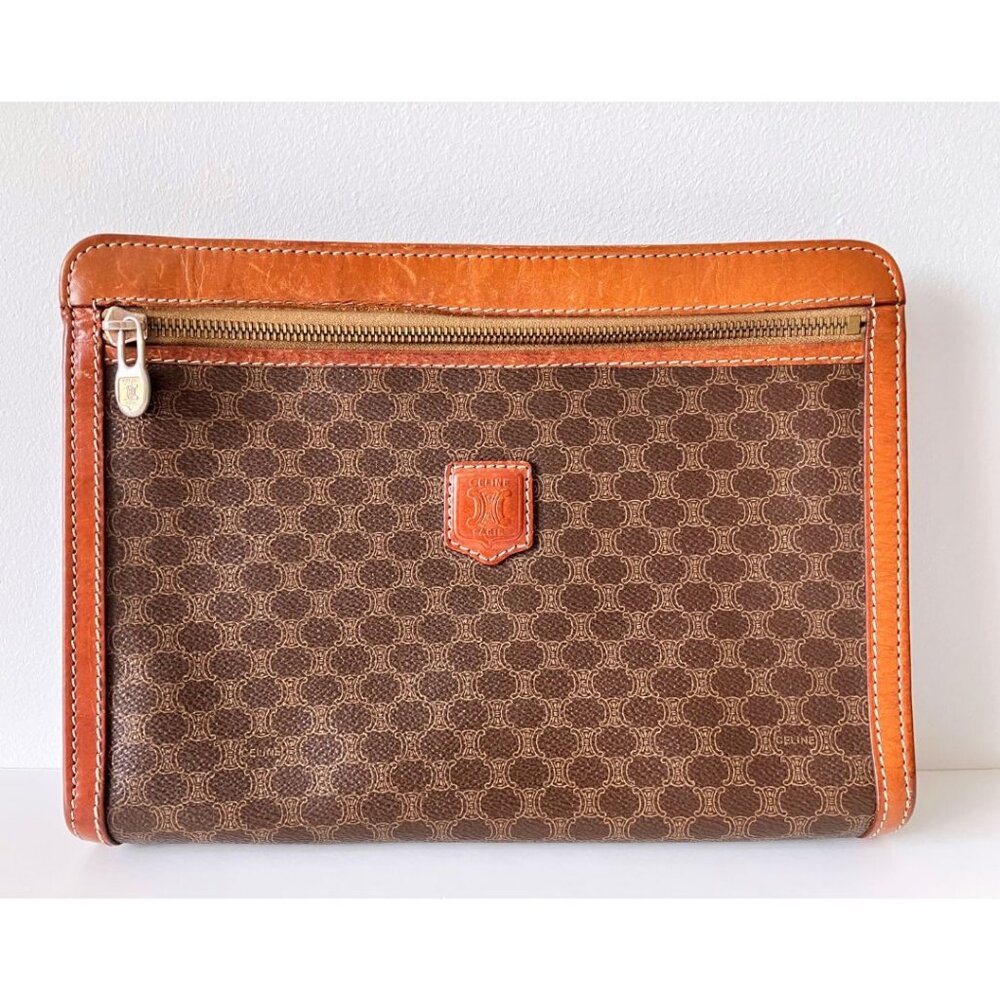 CELINE Paris Vintage Macadam Monogram Clutch